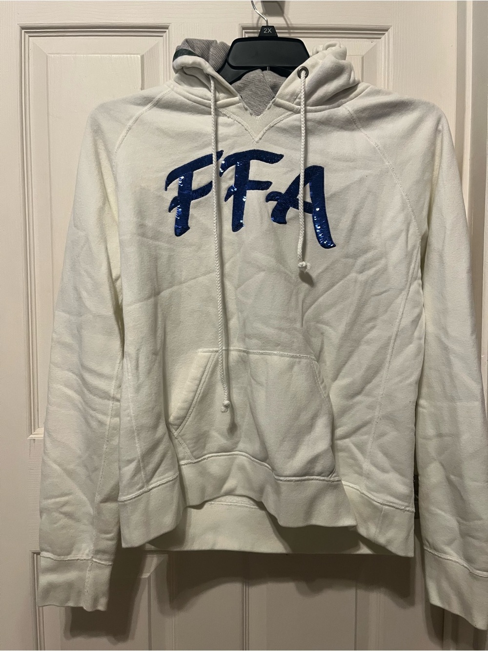 FFA Script Sequin Logo Hoodie - White